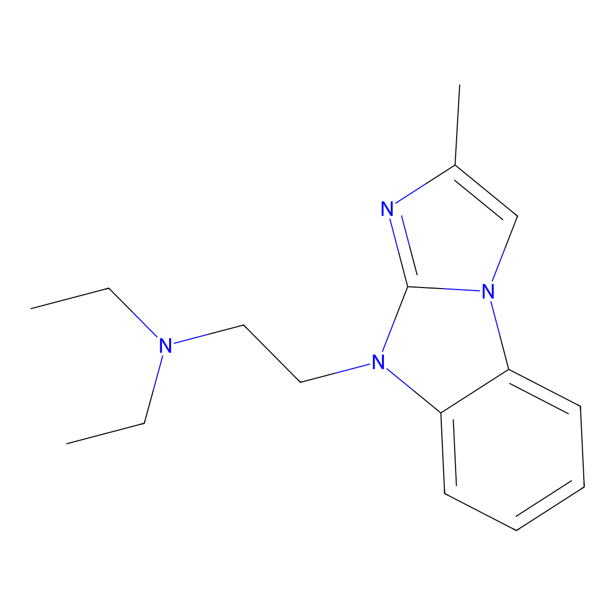 N,N-diethyl-2-(2-methylimidazo[1,2-a]benzimidazol-4-yl)ethanamine molecular structure, CAS 33729-73-6
