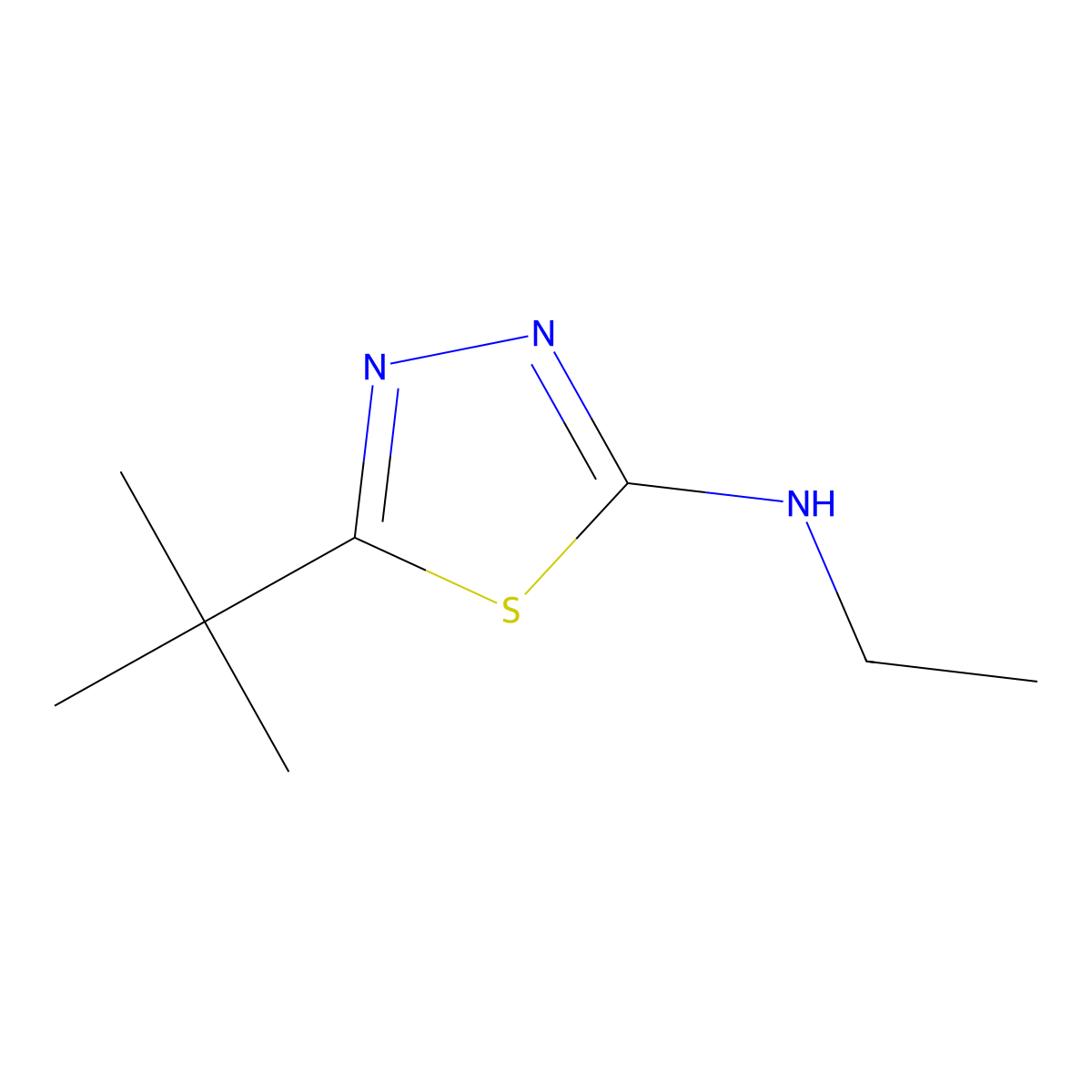 5-tert-butyl-N-ethyl-1,3,4-thiadiazol-2-amine molecular structure, CAS 337310-76-6