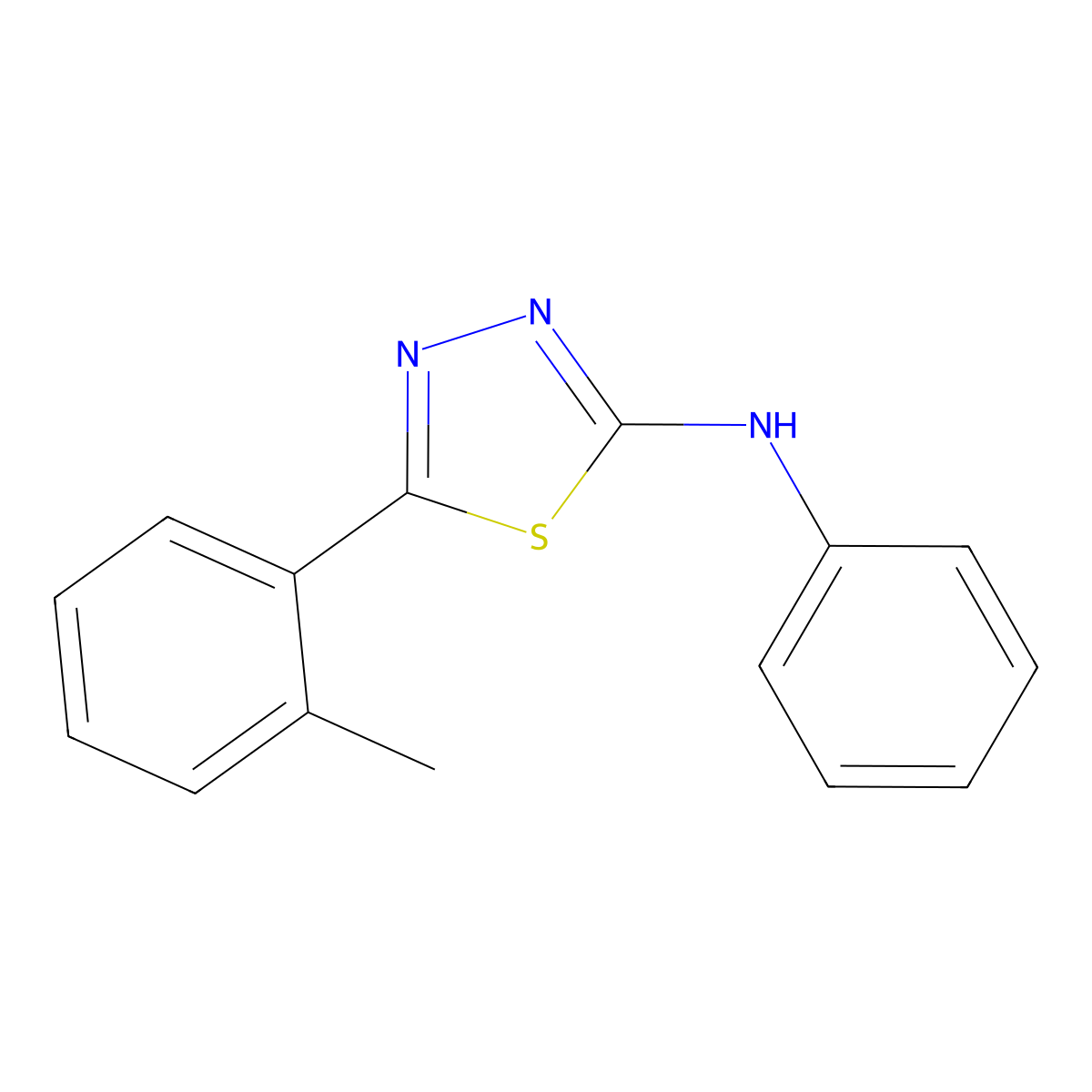 5-(2-methylphenyl)-N-phenyl-1,3,4-thiadiazol-2-amine molecular structure, CAS 337310-77-7