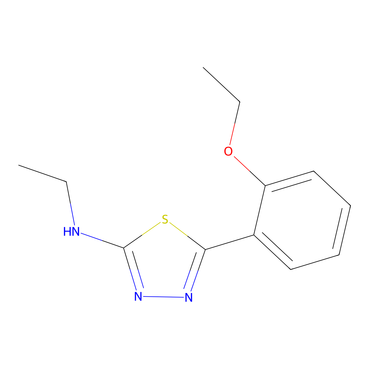 5-(2-ethoxyphenyl)-N-ethyl-1,3,4-thiadiazol-2-amine molecular structure, CAS 337310-80-2