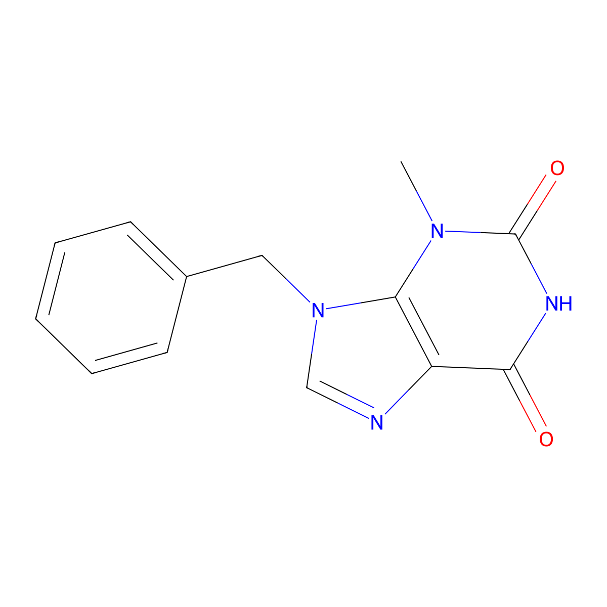 9-benzyl-3-methyl-3,9-dihydro-1H-purine-2,6-dione molecular structure, CAS 337311-82-7