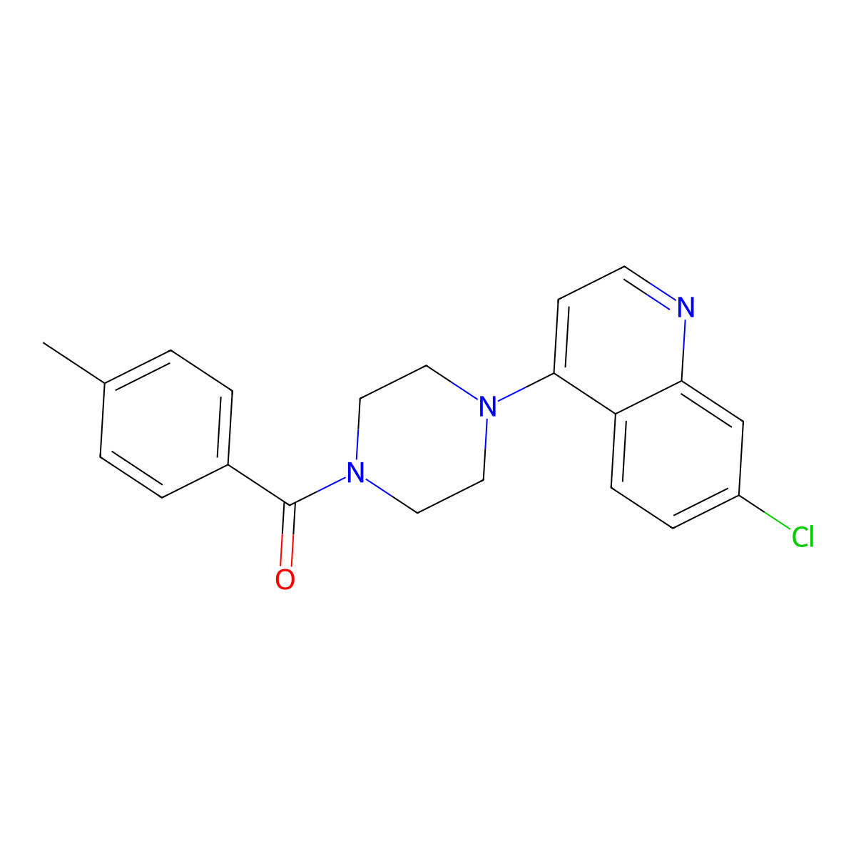 7-Chloro-4-[4-(4-methylbenzoyl)piperazin-1-yl]quinoline molecular structure, CAS 337328-42-4
