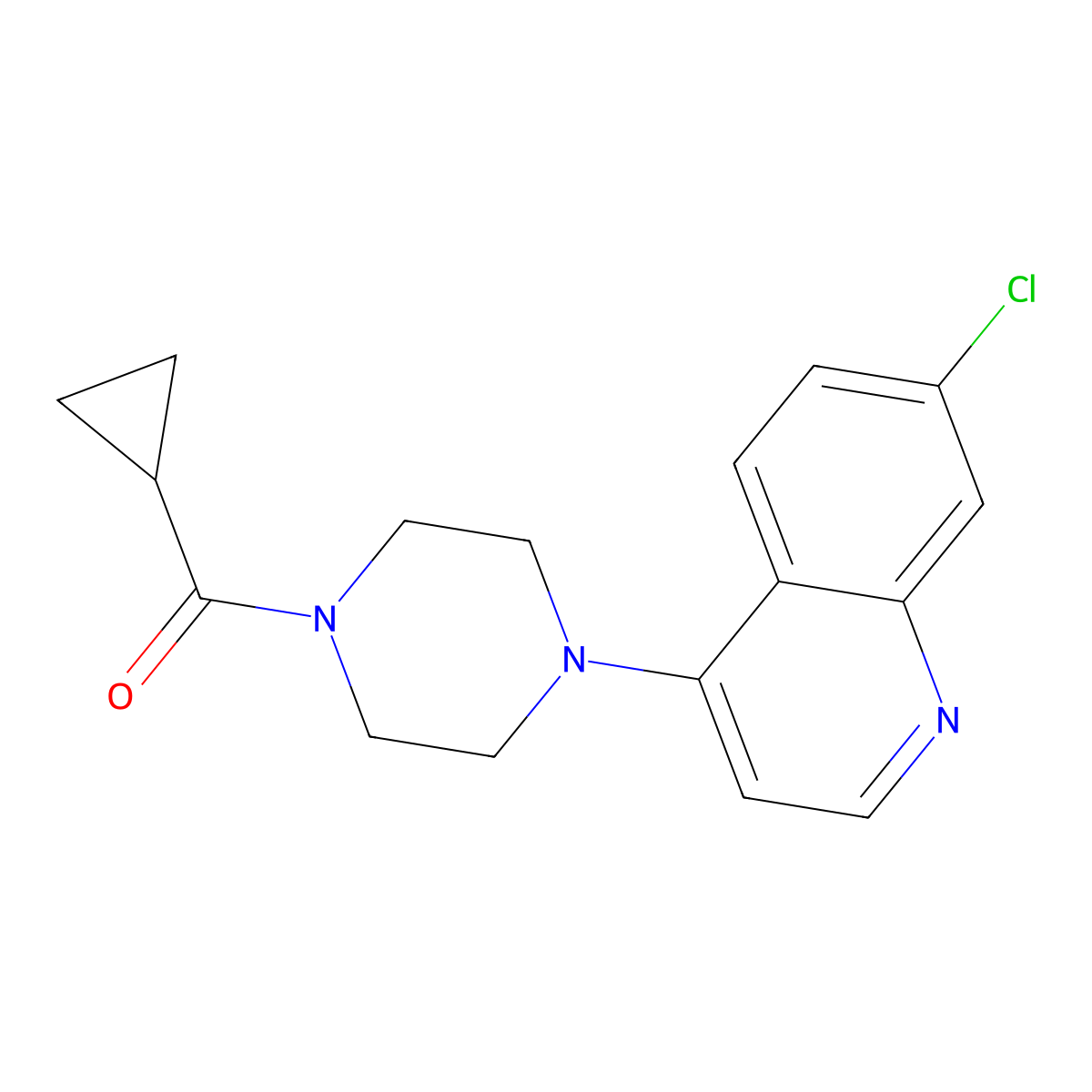 [4-(7-Chloroquinolin-4-yl)piperazin-1-yl]-cyclopropylmethanone molecular structure, CAS 337328-49-1