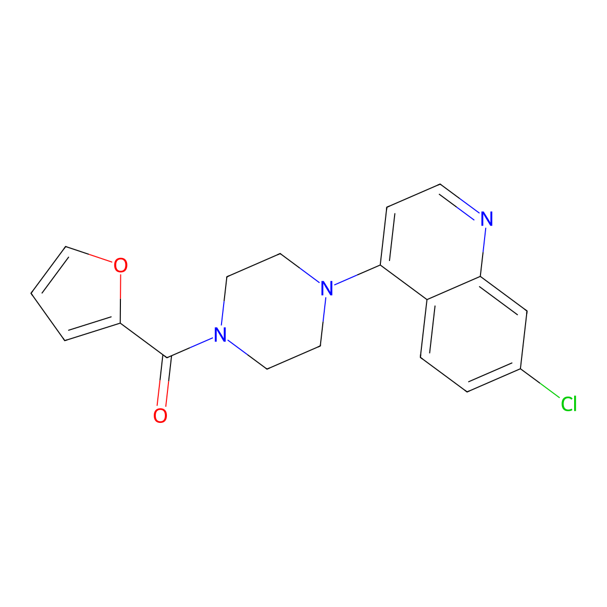 7-Chloro-4-[4-(2-furoyl)-1-piperazinyl]quinoline molecular structure, CAS 337328-63-9