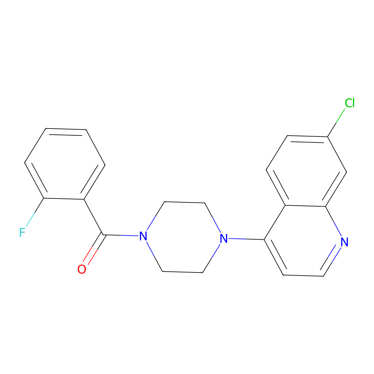 [4-(7-Chloroquinolin-4-yl)piperazin-1-yl]-(2-fluorophenyl)methanone molecular structure, CAS 337329-05-2