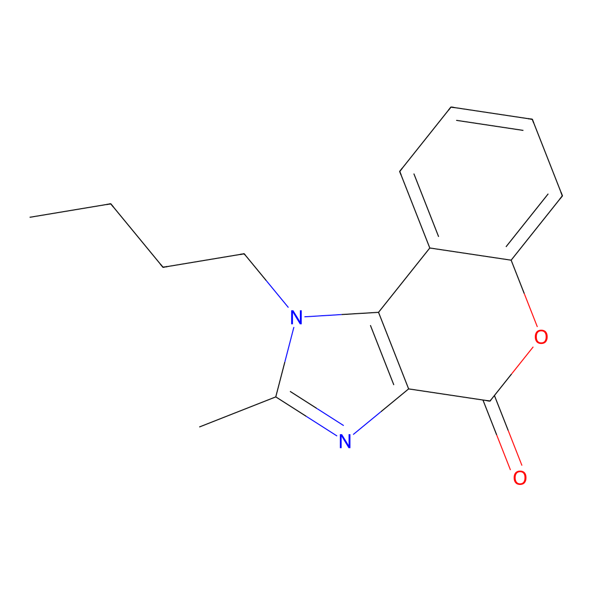 1-Butyl-2-methylchromeno[3,4-d]imidazol-4-one molecular structure, CAS 337335-32-7