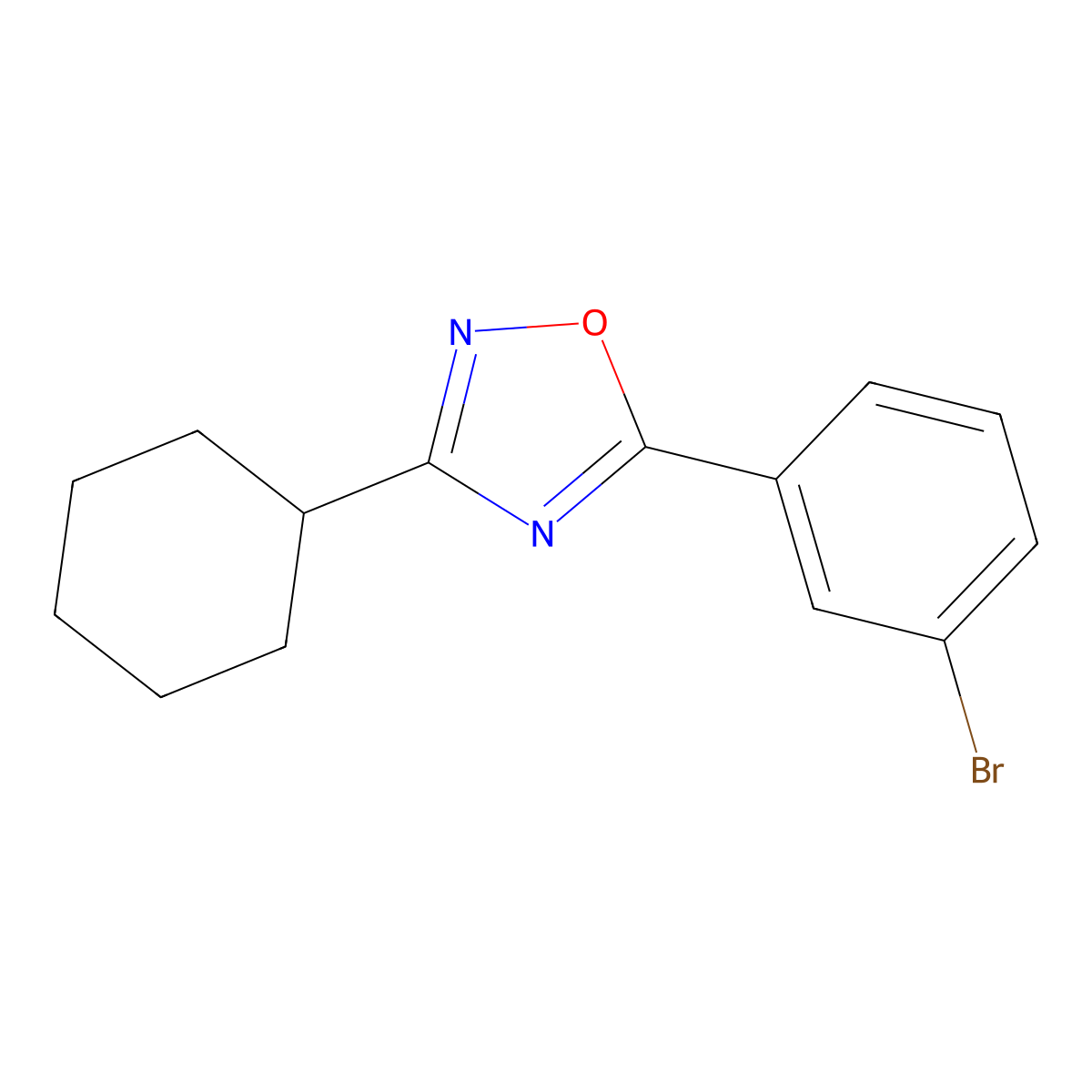5-(3-Bromophenyl)-3-cyclohexyl-1,2,4-oxadiazole molecular structure, CAS 337335-86-1