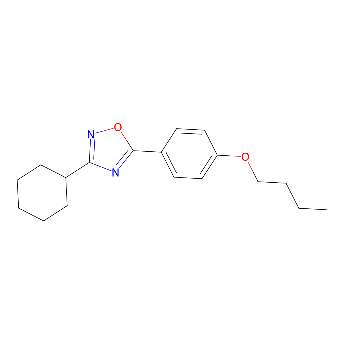 5-(4-Butoxyphenyl)-3-cyclohexyl-1,2,4-oxadiazole molecular structure, CAS 337336-34-2