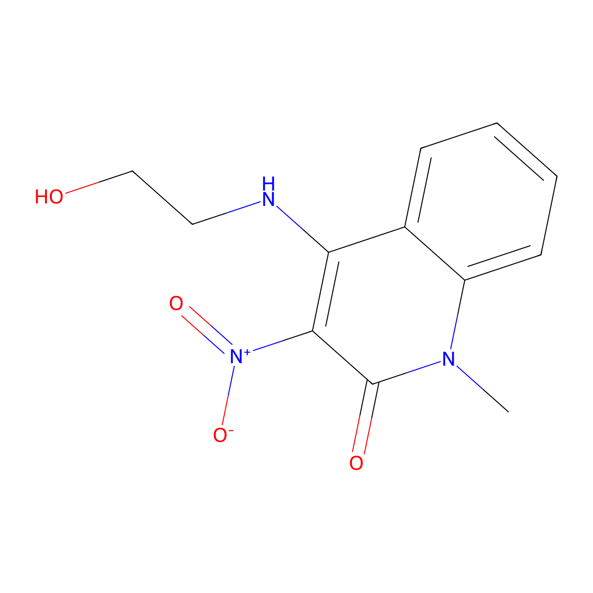 4-(2-Hydroxyethylamino)-1-methyl-3-nitroquinolin-2-one molecular structure, CAS 337338-17-7