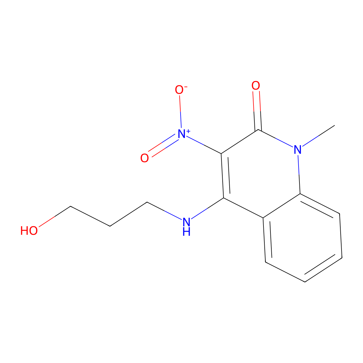 4-(3-Hydroxypropylamino)-1-methyl-3-nitroquinolin-2-one molecular structure, CAS 337338-29-1