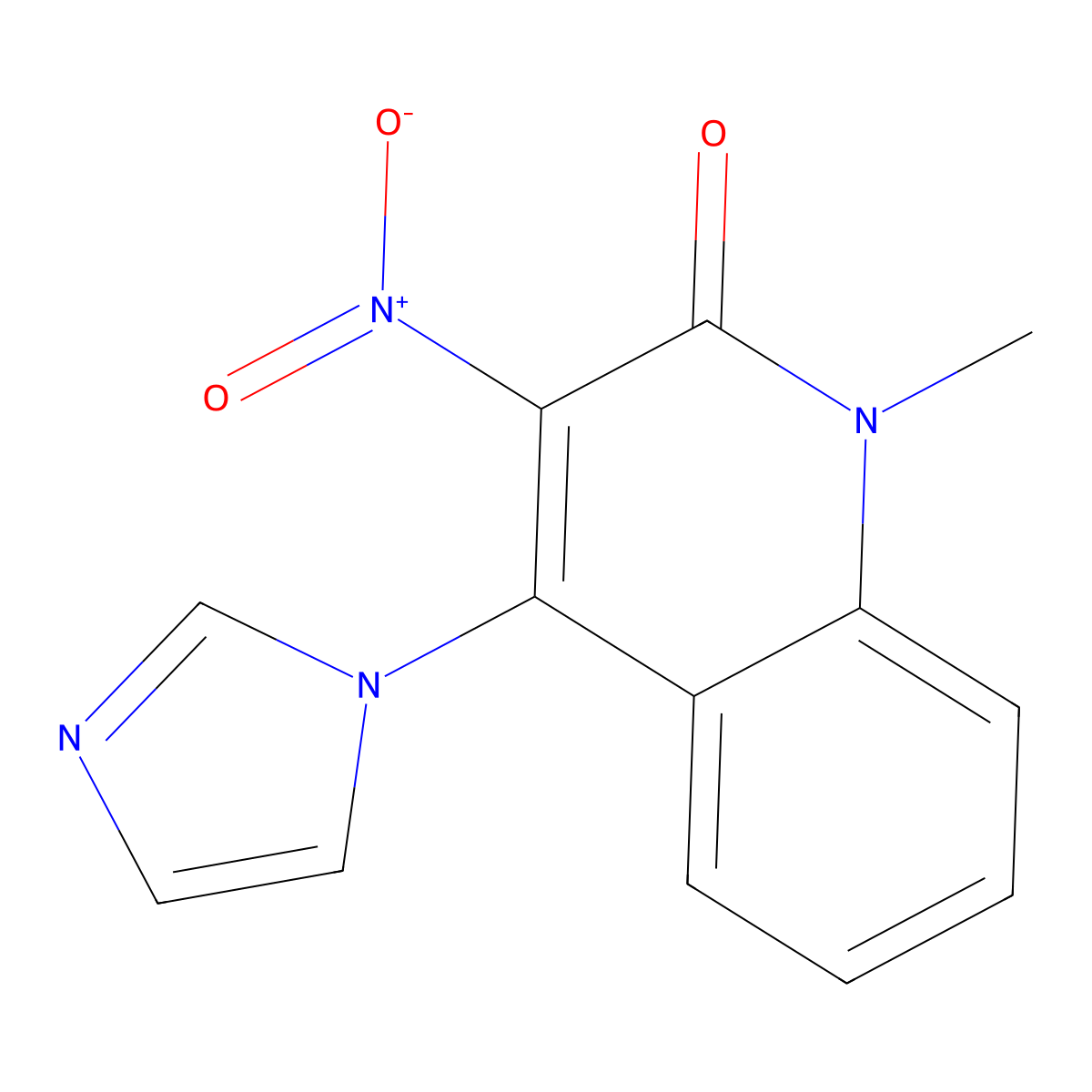4-Imidazol-1-yl-1-methyl-3-nitroquinolin-2-one molecular structure, CAS 337338-35-9