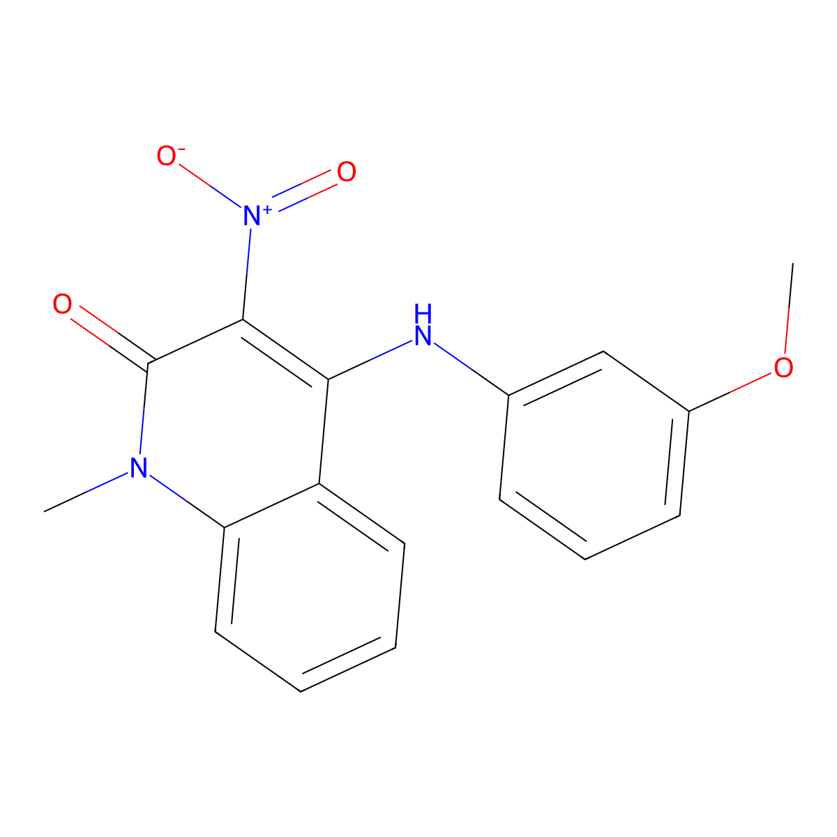 4-(3-Methoxyanilino)-1-methyl-3-nitroquinolin-2-one molecular structure, CAS 337338-53-1