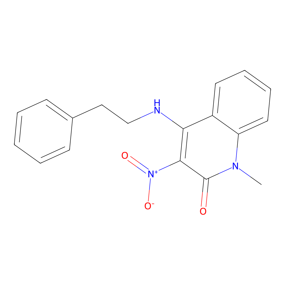 1-Methyl-3-nitro-4-phenethylamino-1H-quinolin-2-one molecular structure, CAS 337338-65-5