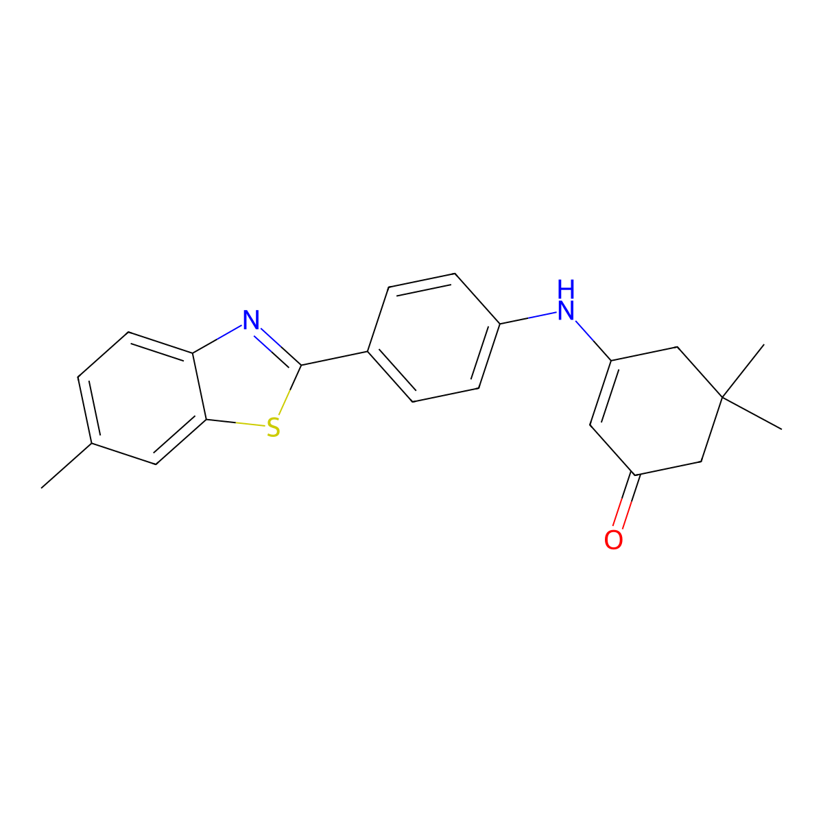 5,5-Dimethyl-3-[4-(6-methyl-1,3-benzothiazol-2-yl)anilino]cyclohex-2-en-1-one molecular structure, CAS 337341-70-5