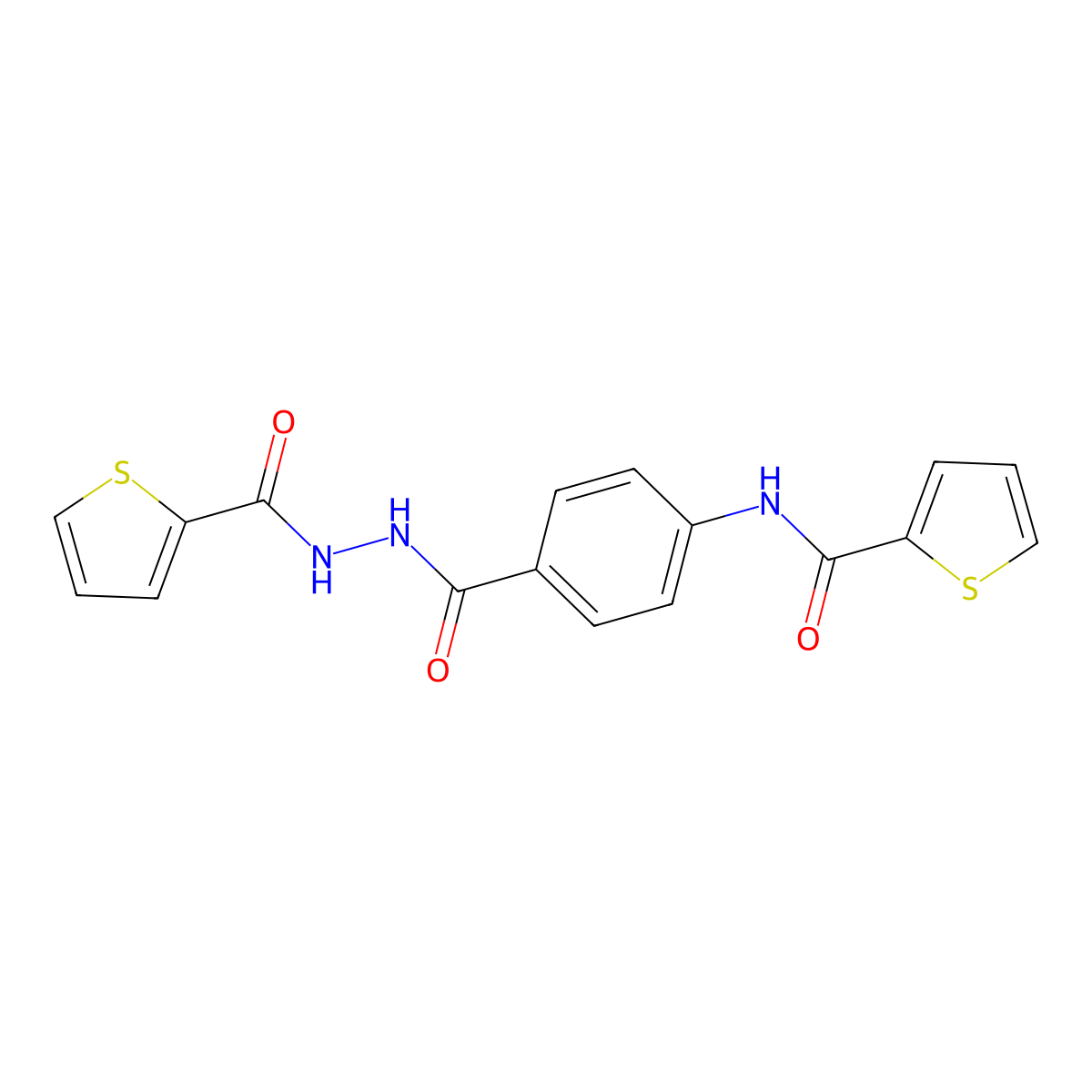 2-Thiophenecarboxylic acid, 2-[4-[(2-thienylcarbonyl)amino]benzoyl]hydrazide molecular structure, CAS 337345-91-2