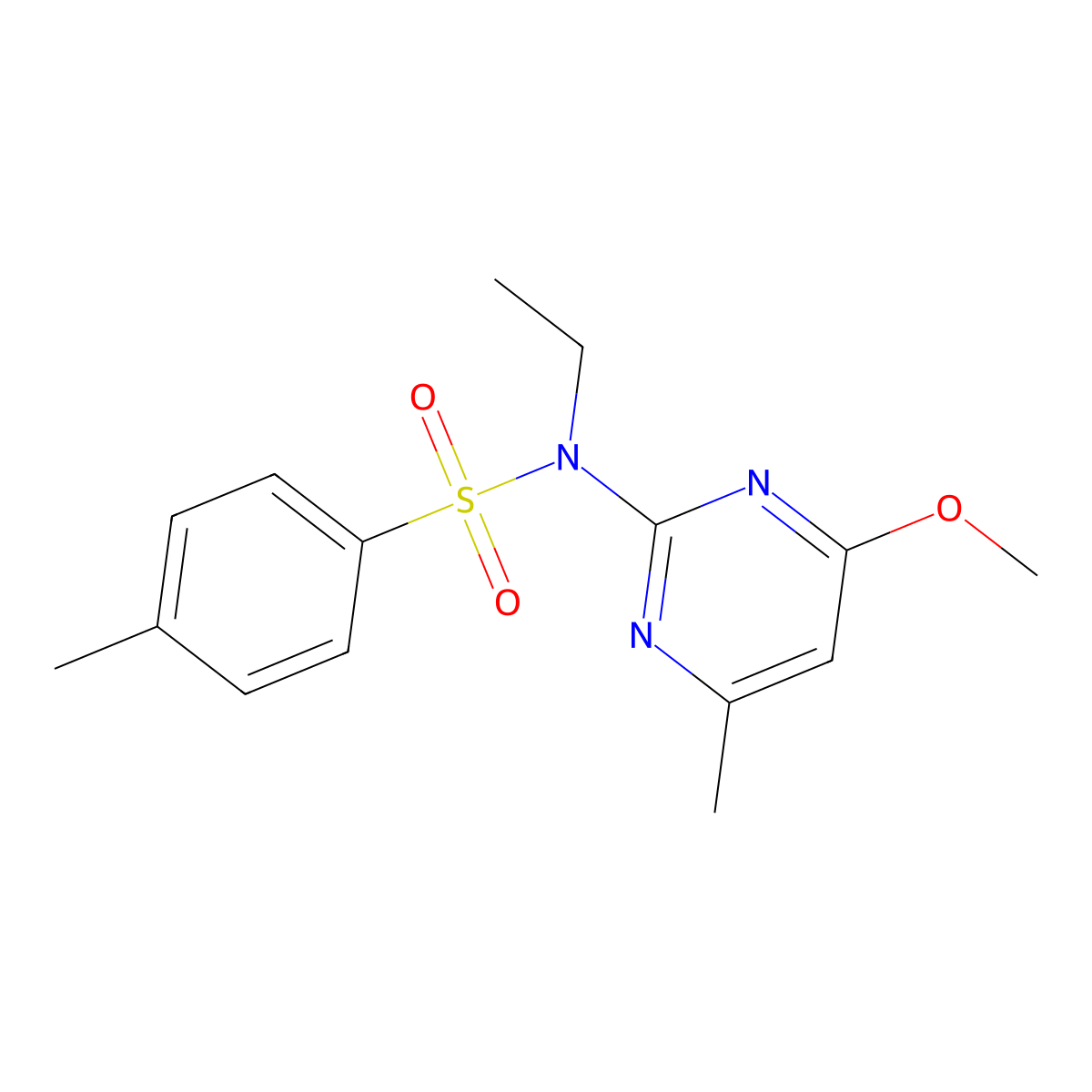 N-ethyl-N-(4-methoxy-6-methylpyrimidin-2-yl)-4-methylbenzenesulfonamide molecular structure, CAS 337346-82-4