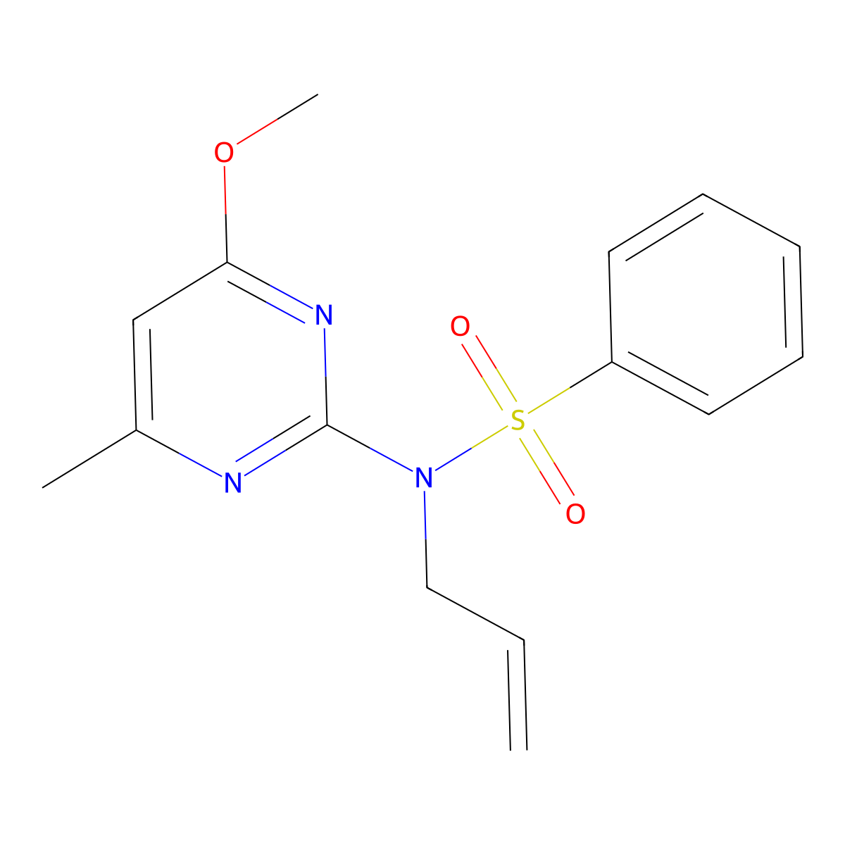 N-Allyl-N-(4-methoxy-6-methyl-pyrimidin-2-yl)-benzenesulfonamide molecular structure, CAS 337346-92-6