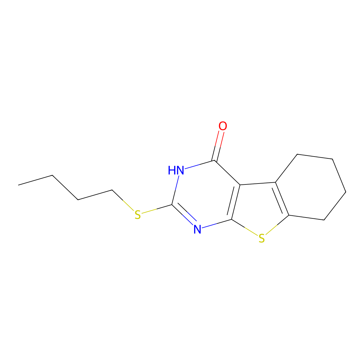 2-butylsulfanyl-5,6,7,8-tetrahydro-3H-[1]benzothiolo[2,3-d]pyrimidin-4-one molecular structure, CAS 337349-22-1