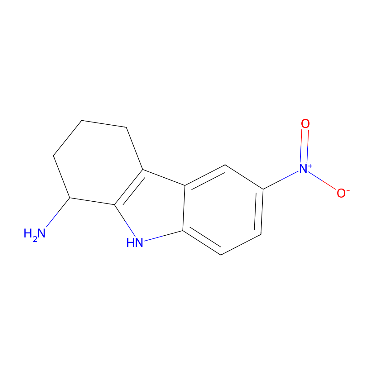 6-nitro-2,3,4,9-tetrahydro-1H-carbazol-1-amine molecular structure, CAS 337352-79-1