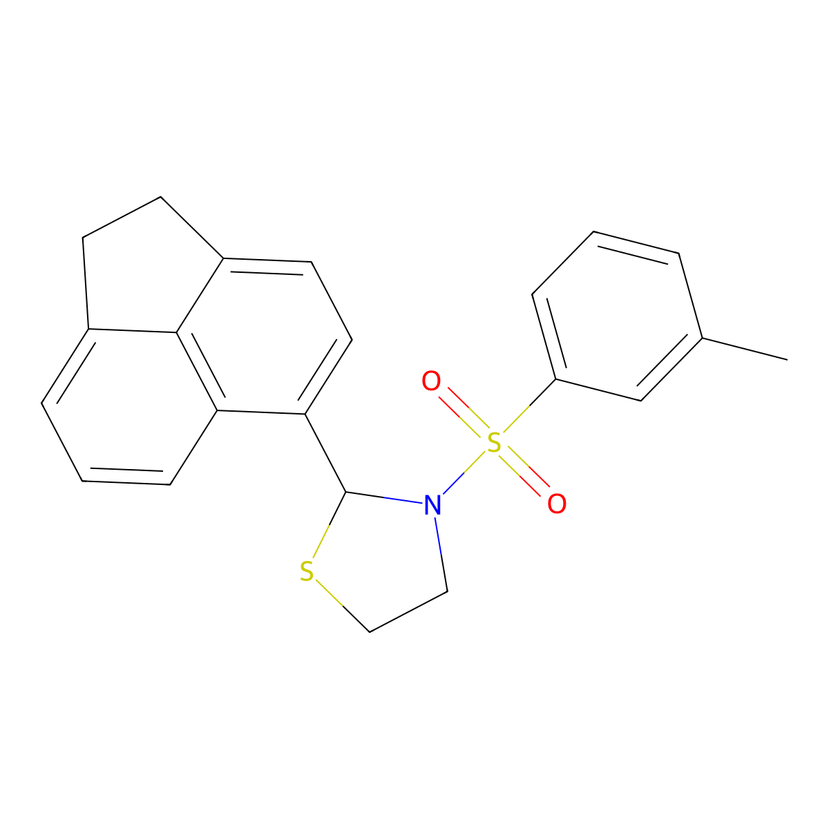 2-(1,2-Dihydroacenaphthylen-5-yl)-3-(m-tolylsulfonyl)thiazolidine molecular structure, CAS 337353-15-8