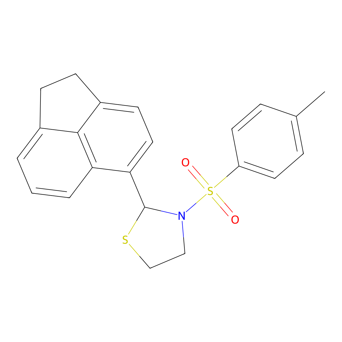2-(1,2-Dihydroacenaphthylen-5-yl)-3-(4-methylphenyl)sulfonyl-1,3-thiazolidine molecular structure, CAS 337353-17-0