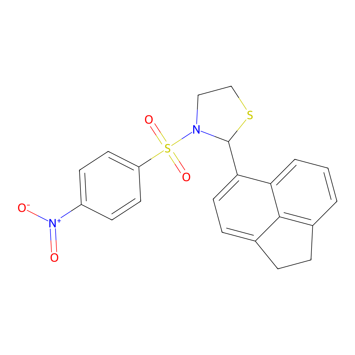 2-Acenaphthen-5-yl-3-(4-nitro-benzenesulfonyl)-thiazolidine molecular structure, CAS 337353-22-7