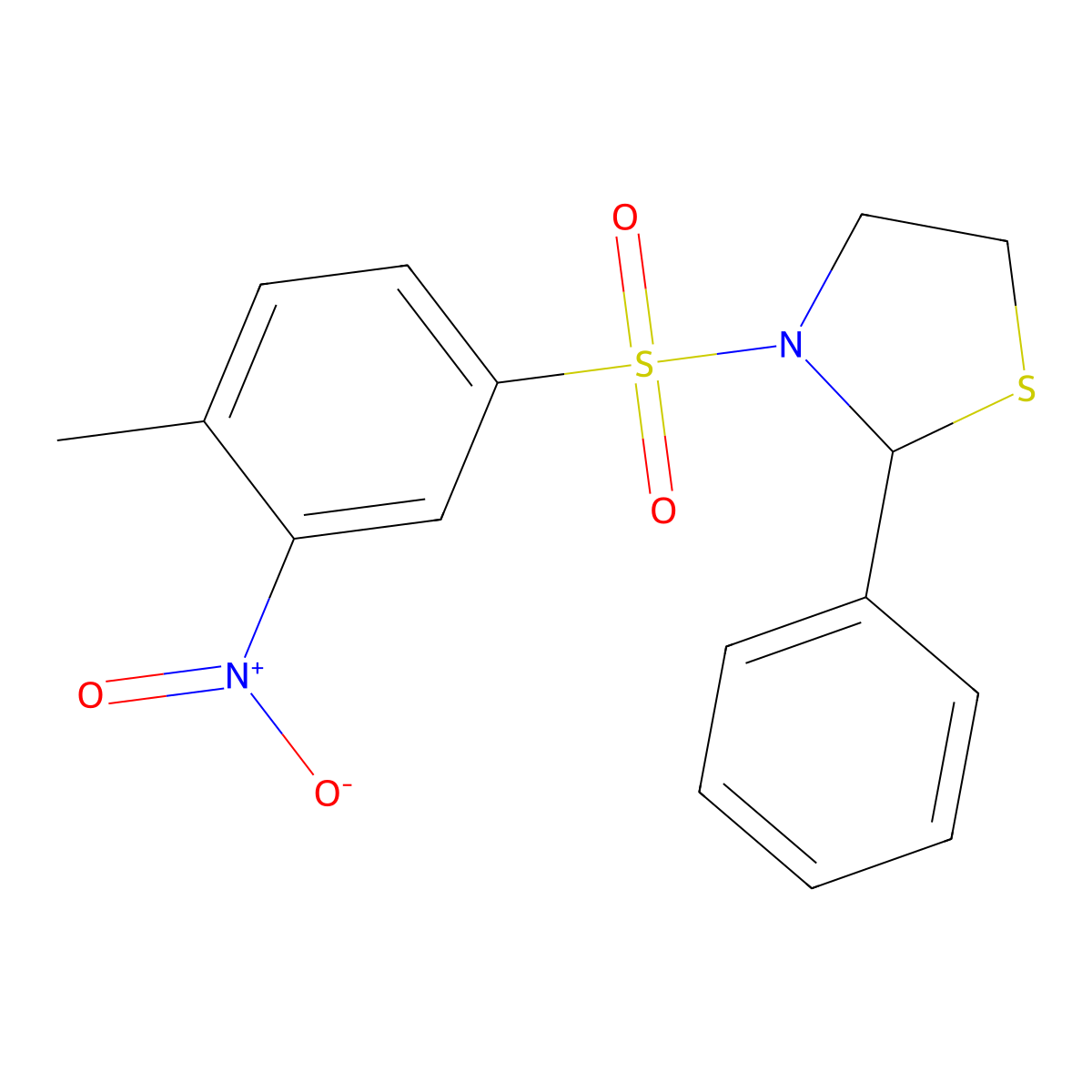 3-(4-Methyl-3-nitrophenyl)sulfonyl-2-phenyl-1,3-thiazolidine molecular structure, CAS 337353-82-9