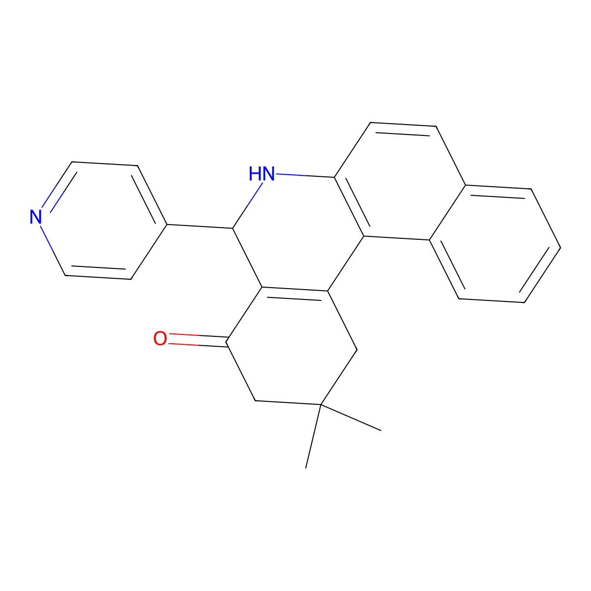2,2-Dimethyl-5-pyridin-4-yl-1,3,5,6-tetrahydrobenzo[a]phenanthridin-4-one molecular structure, CAS 337353-87-4