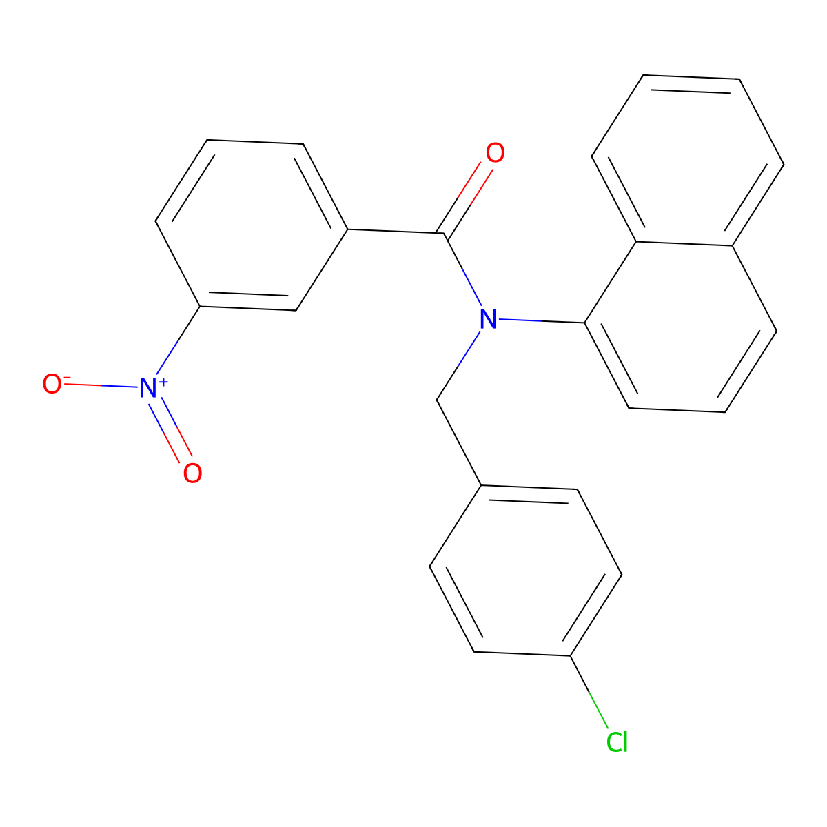 N-(4-Chlorobenzyl)-N-(naphthalen-1-yl)-3-nitrobenzamide molecular structure, CAS 337354-93-5