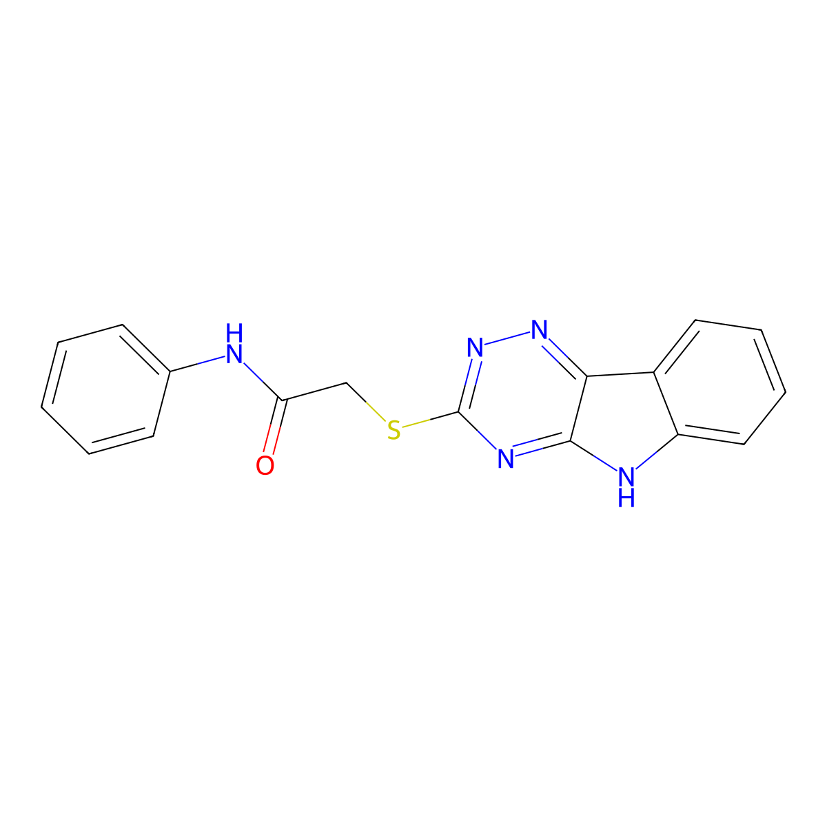 2-((5H-[1,2,4]Triazino[5,6-b]indol-3-yl)thio)-N-phenylacetamide molecular structure, CAS 337354-97-9