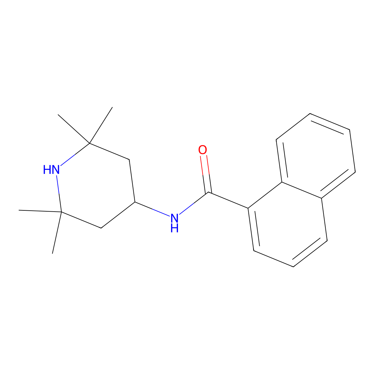 N-(2,2,6,6-tetramethylpiperidin-4-yl)naphthalene-1-carboxamide molecular structure, CAS 337359-36-1