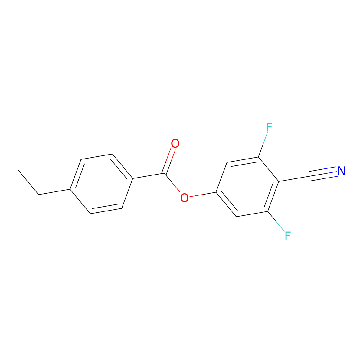 4-Cyano-3,5-difluorophenyl 4-ethylbenzoate molecular structure, CAS 337367-01-8