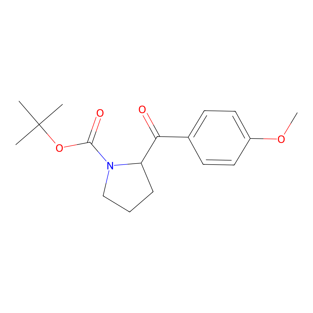 Tert-butyl 2-(4-methoxybenzoyl)pyrrolidine-1-carboxylate molecular structure, CAS 337368-53-3