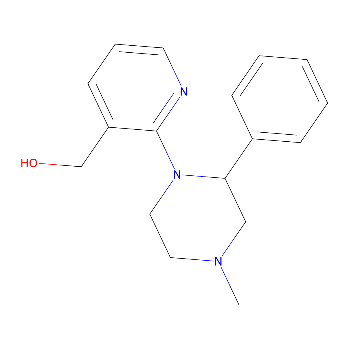 Acyclomirtazapine alcohol molecular structure, CAS 337376-18-8
