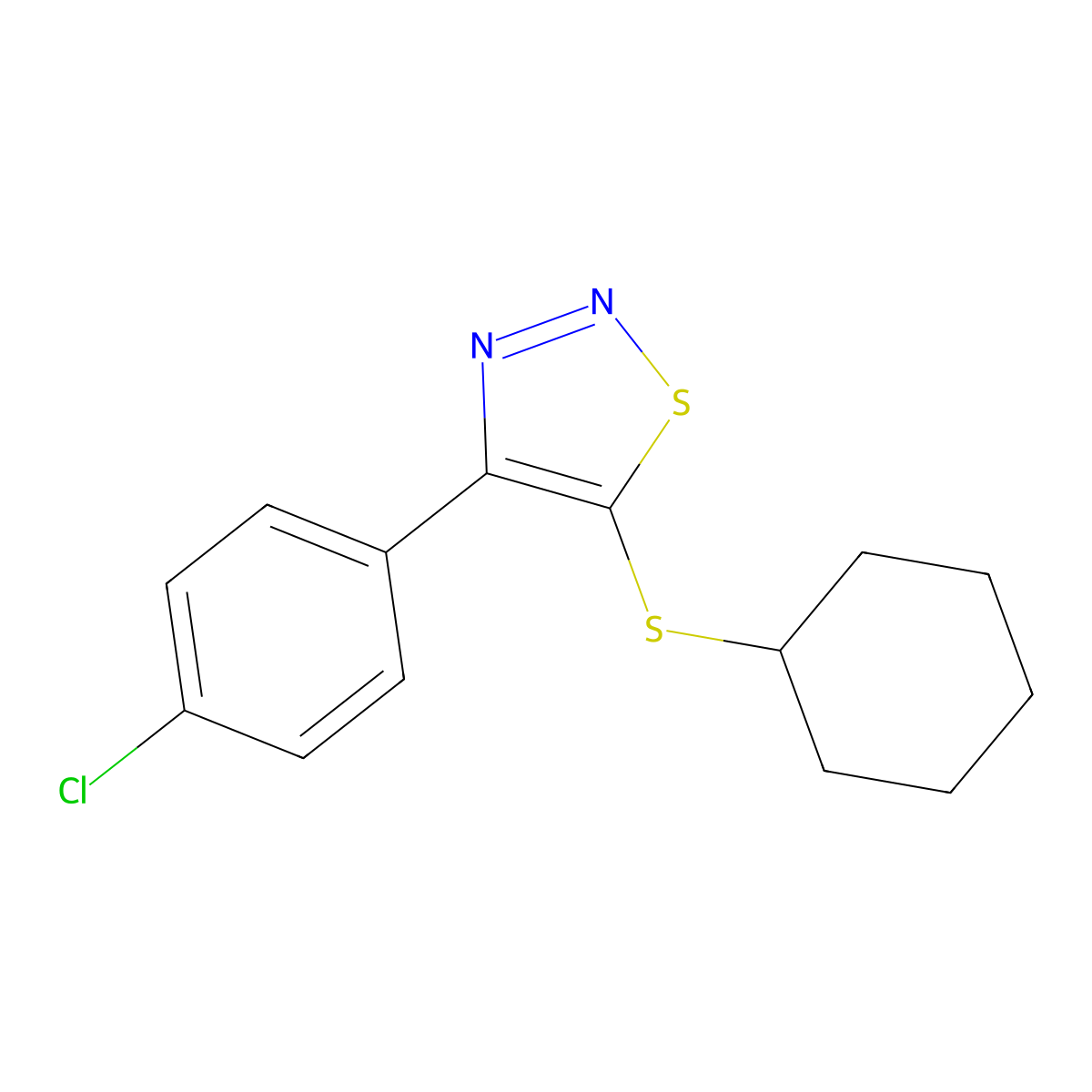 4-(4-Chlorophenyl)-5-(cyclohexylsulfanyl)-1,2,3-thiadiazole molecular structure, CAS 337380-11-7