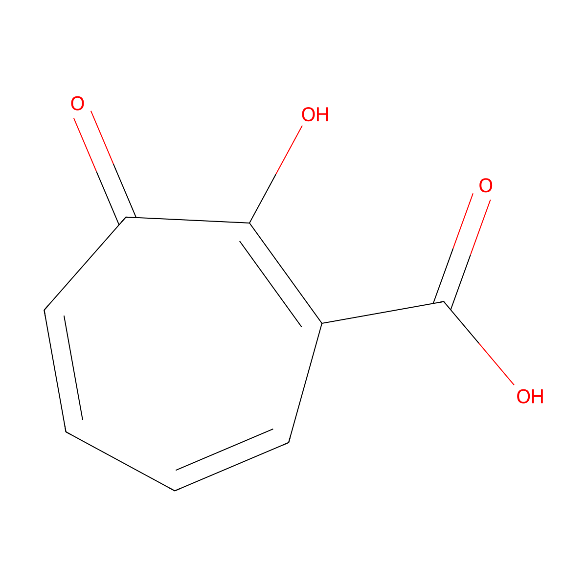 2,4,6-Cycloheptatrien-1-one, 3-carboxy-2-hydroxy- molecular structure, CAS 33739-60-5
