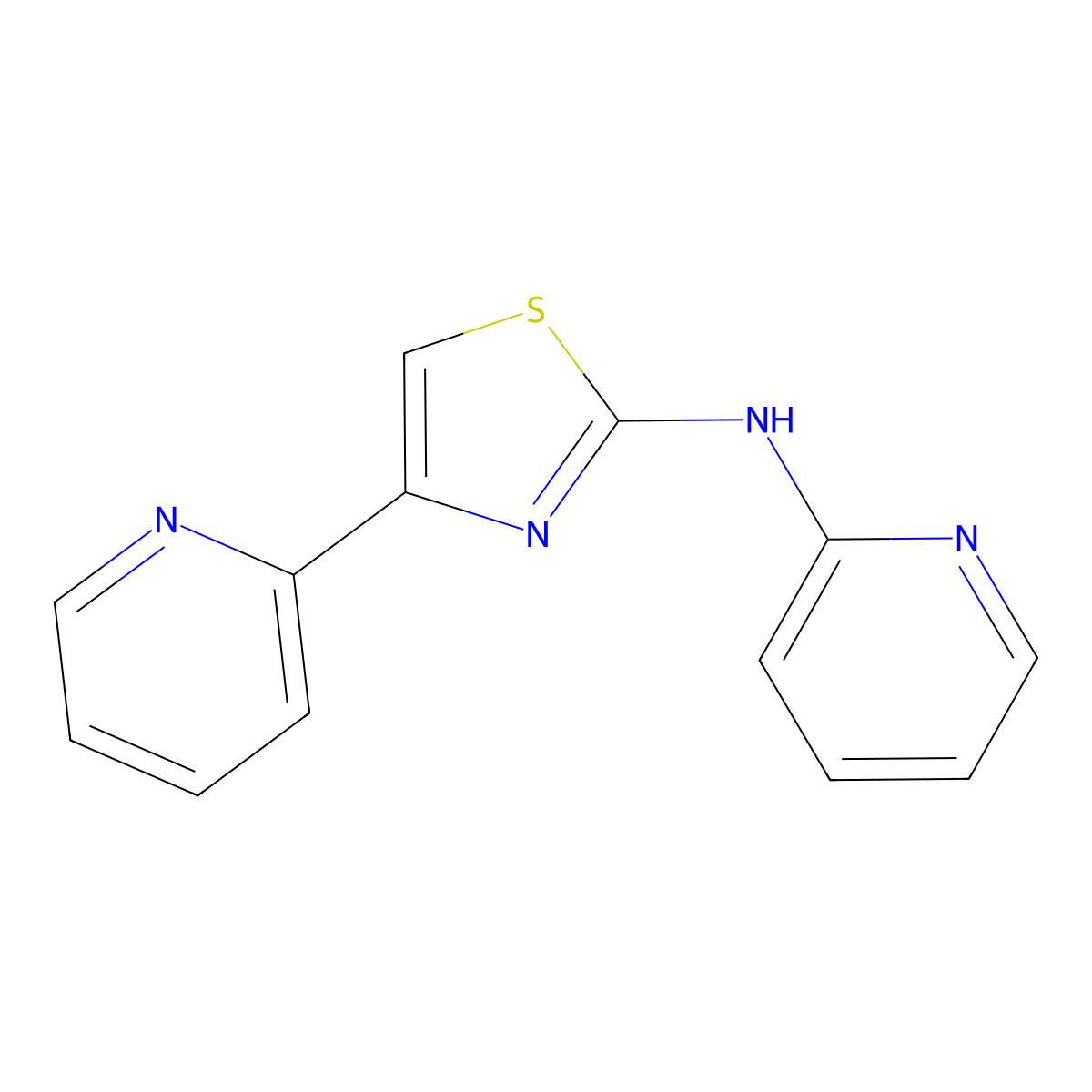 N-(pyridin-2-yl)-4-(pyridin-2-yl)thiazol-2-amine molecular structure, CAS 3374-88-7