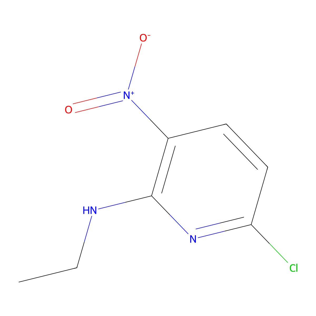 6-Chloro-N-ethyl-3-nitropyridin-2-amine molecular structure, CAS 33742-69-7