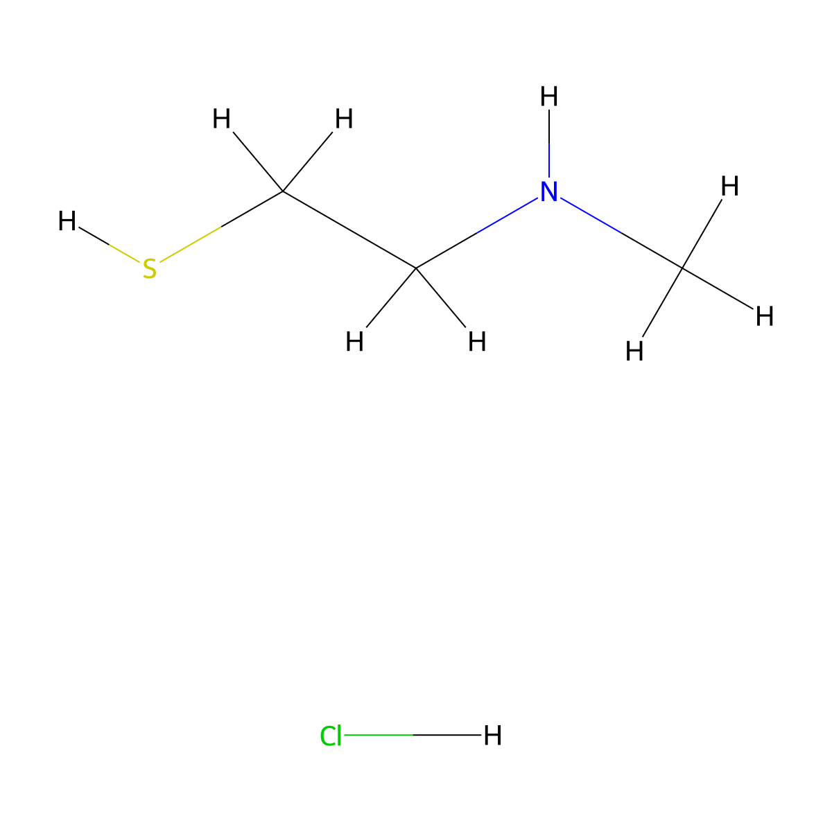 Ethanethiol, 2-(methylamino)-, hydrochloride molecular structure, CAS 33744-33-1