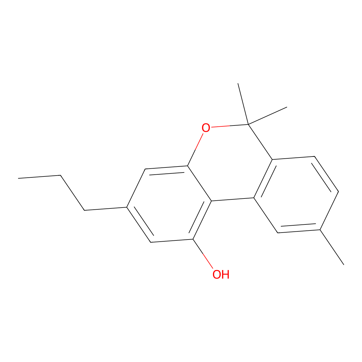 Cannabivarin molecular structure, CAS 33745-21-0