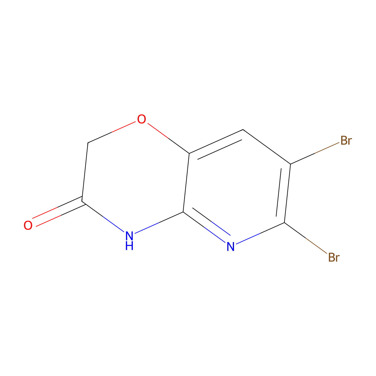 6,7-Dibromo-2H-pyrido[3,2-B]-1,4-oxazin-3(4H)-one molecular structure, CAS 337464-19-4