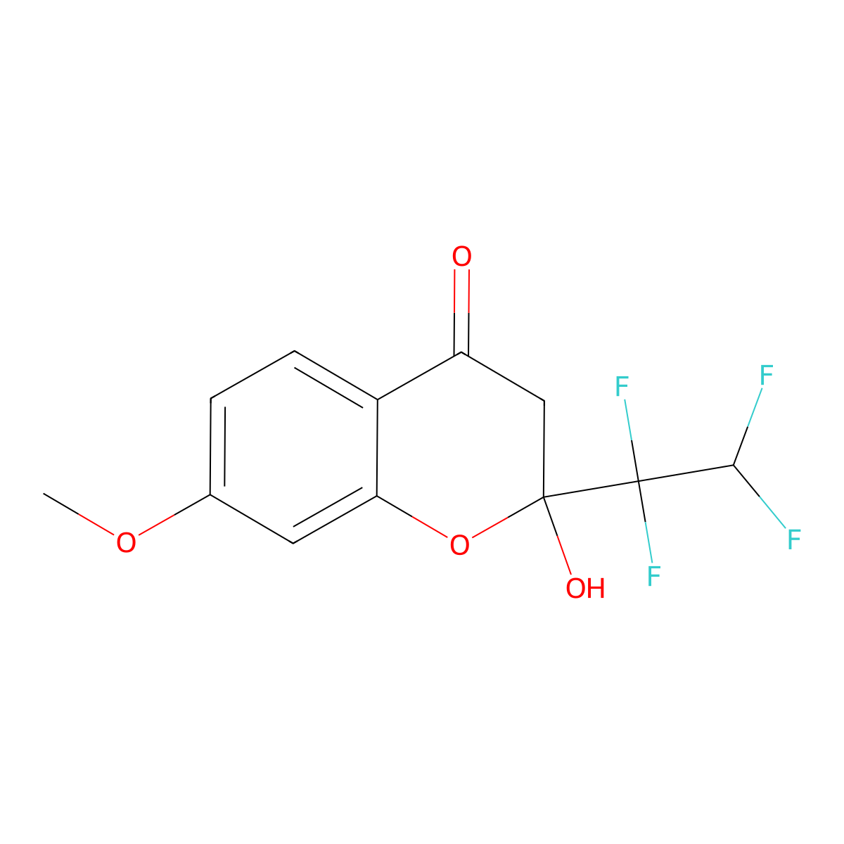 2-hydroxy-7-methoxy-2-(1,1,2,2-tetrafluoroethyl)-3H-chromen-4-one molecular structure, CAS 337467-33-1