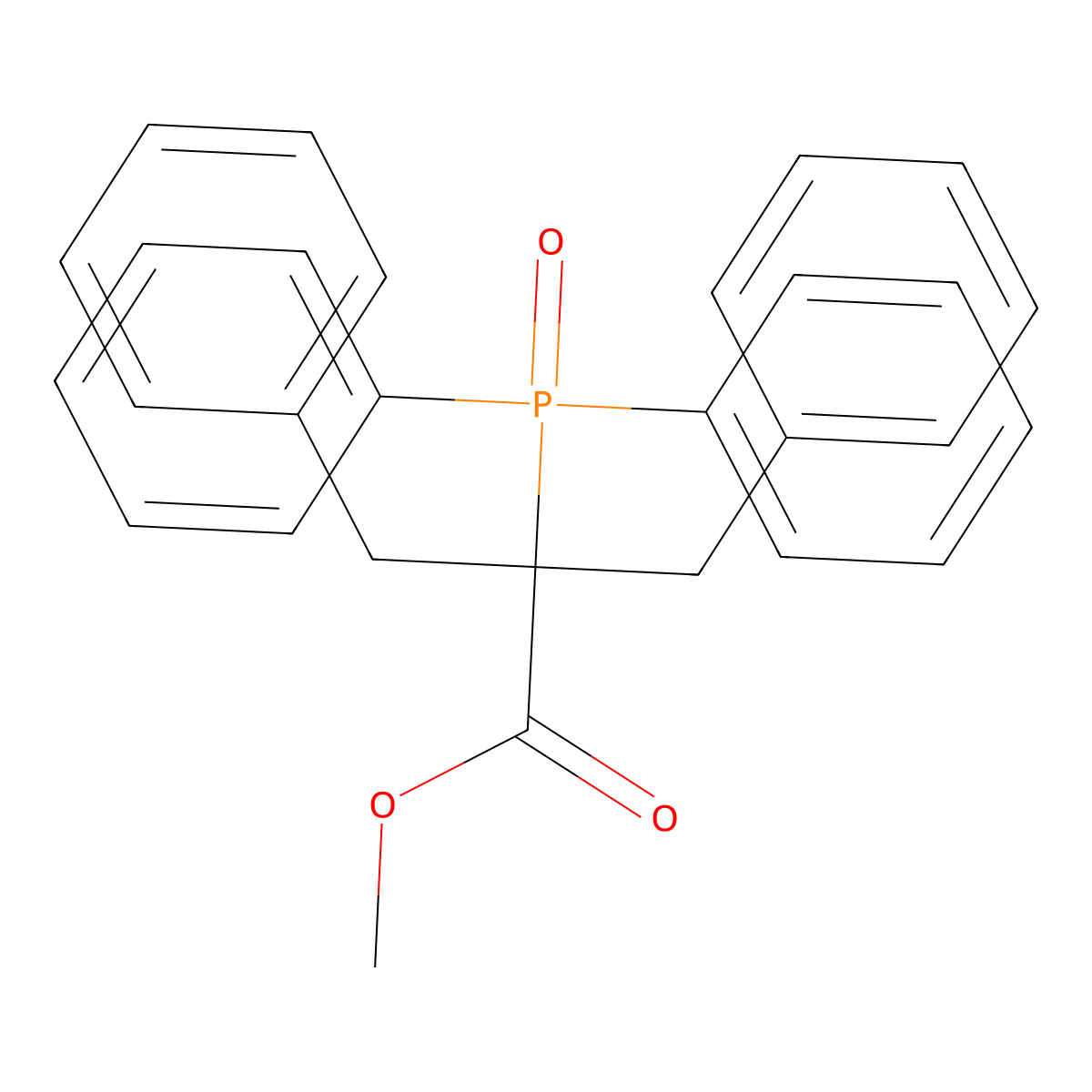 Methyl 2-benzyl-2-(diphenylphosphoryl)-3-phenylpropanoate molecular structure, CAS 337467-94-4