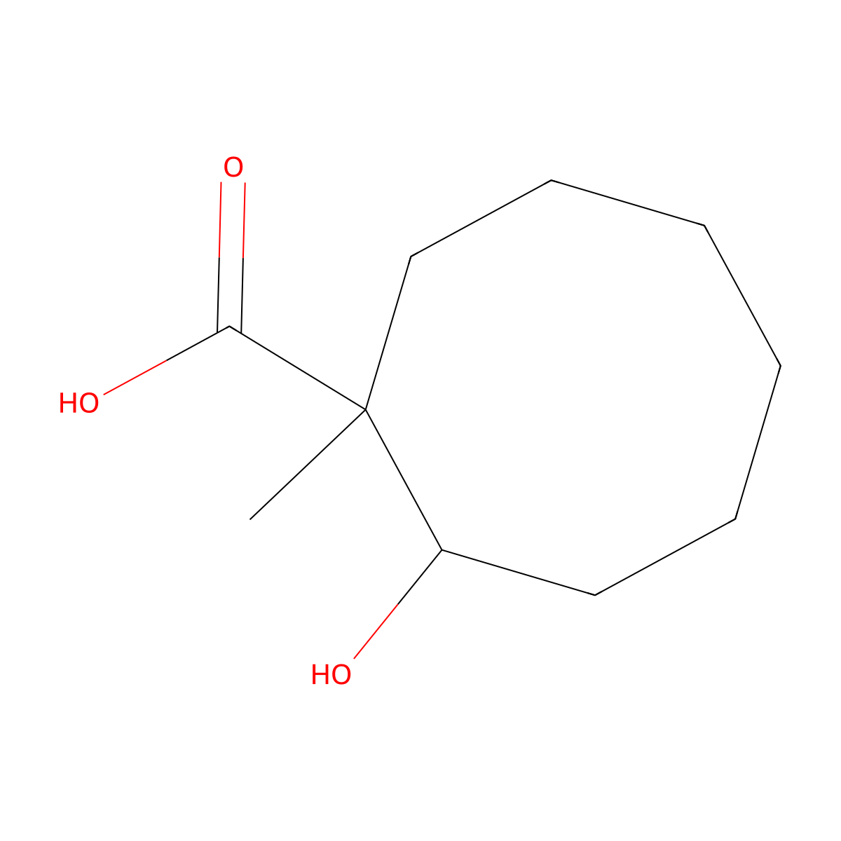 2-Hydroxy-1-methylcyclooctanecarboxylic acid molecular structure, CAS 337468-21-0