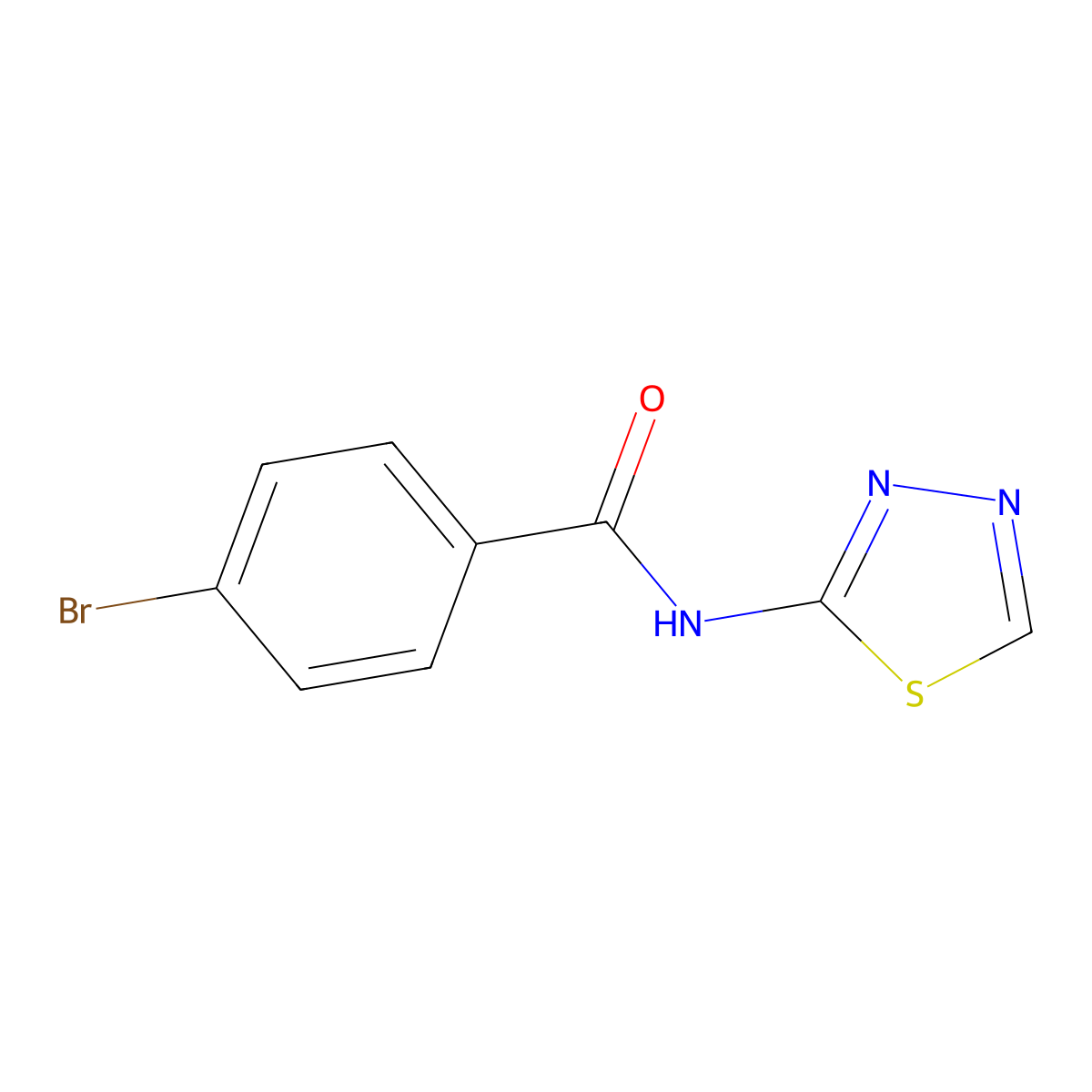 4-bromo-N-(1,3,4-thiadiazol-2-yl)benzamide molecular structure, CAS 337468-64-1