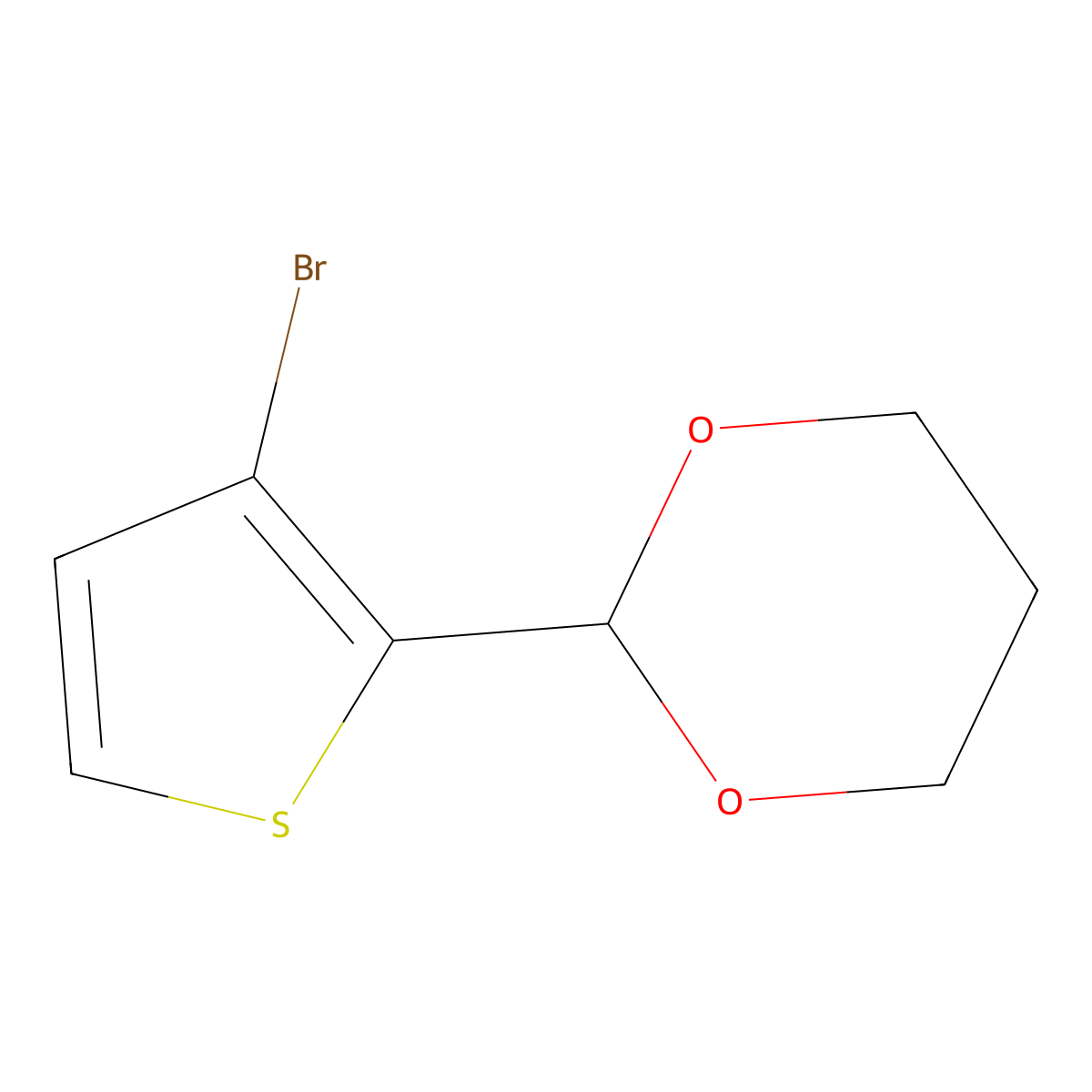 2-(3-Bromo-2-thienyl)-1,3-dioxane molecular structure, CAS 337468-67-4