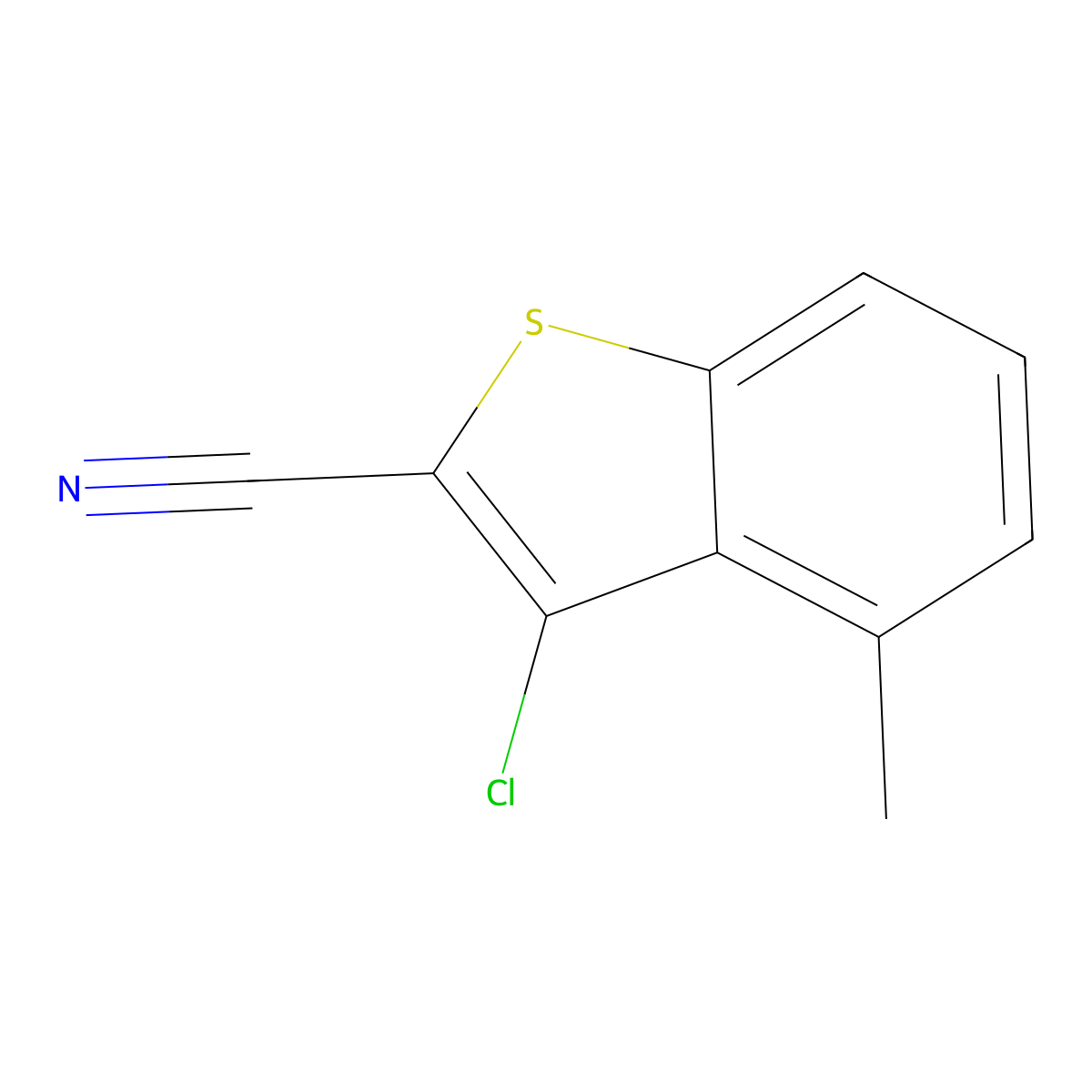 3-Chloro-4-methyl-1-benzothiophene-2-carbonitrile molecular structure, CAS 337469-40-6