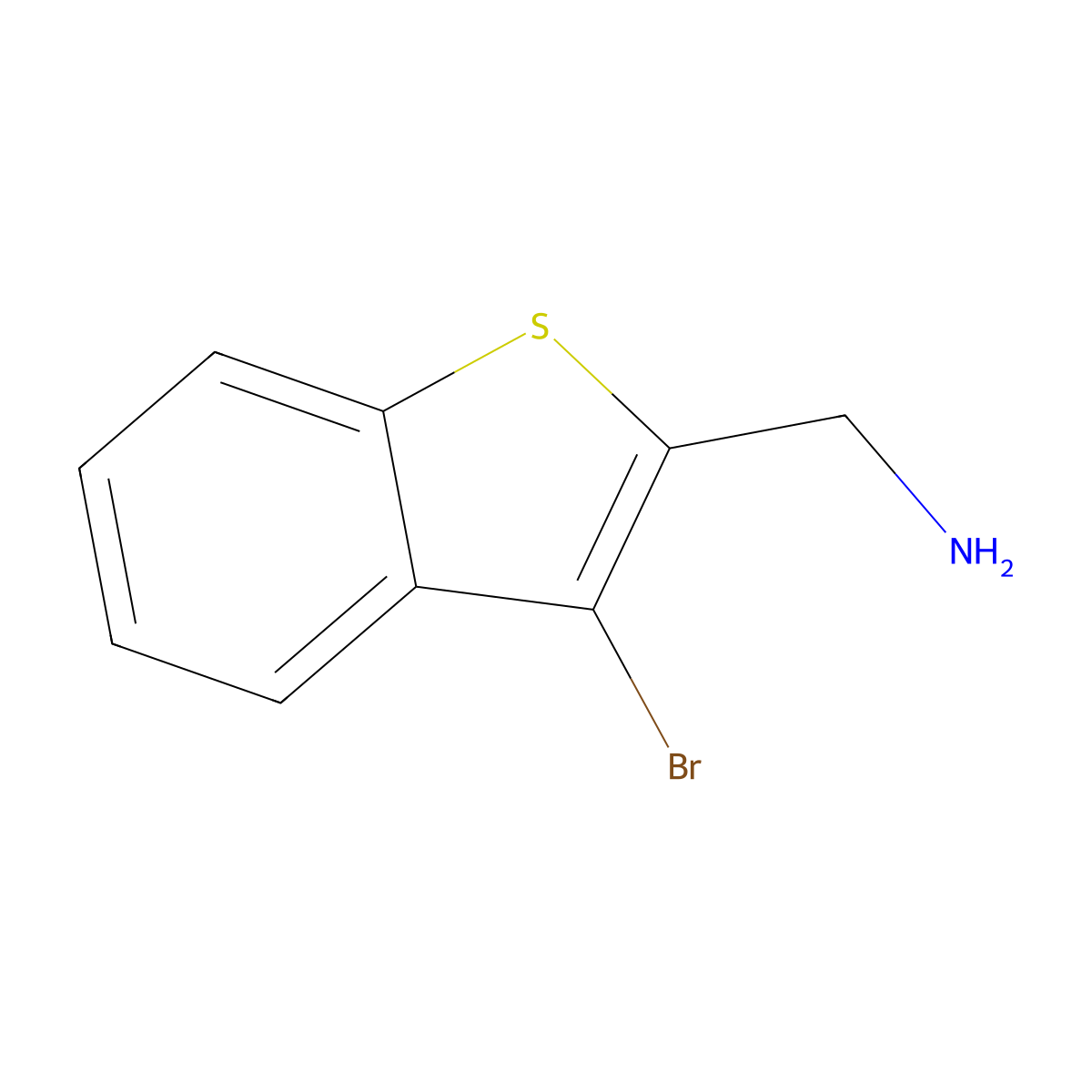 (3-Bromo-1-benzothiophen-2-yl)methanamine molecular structure, CAS 337469-92-8