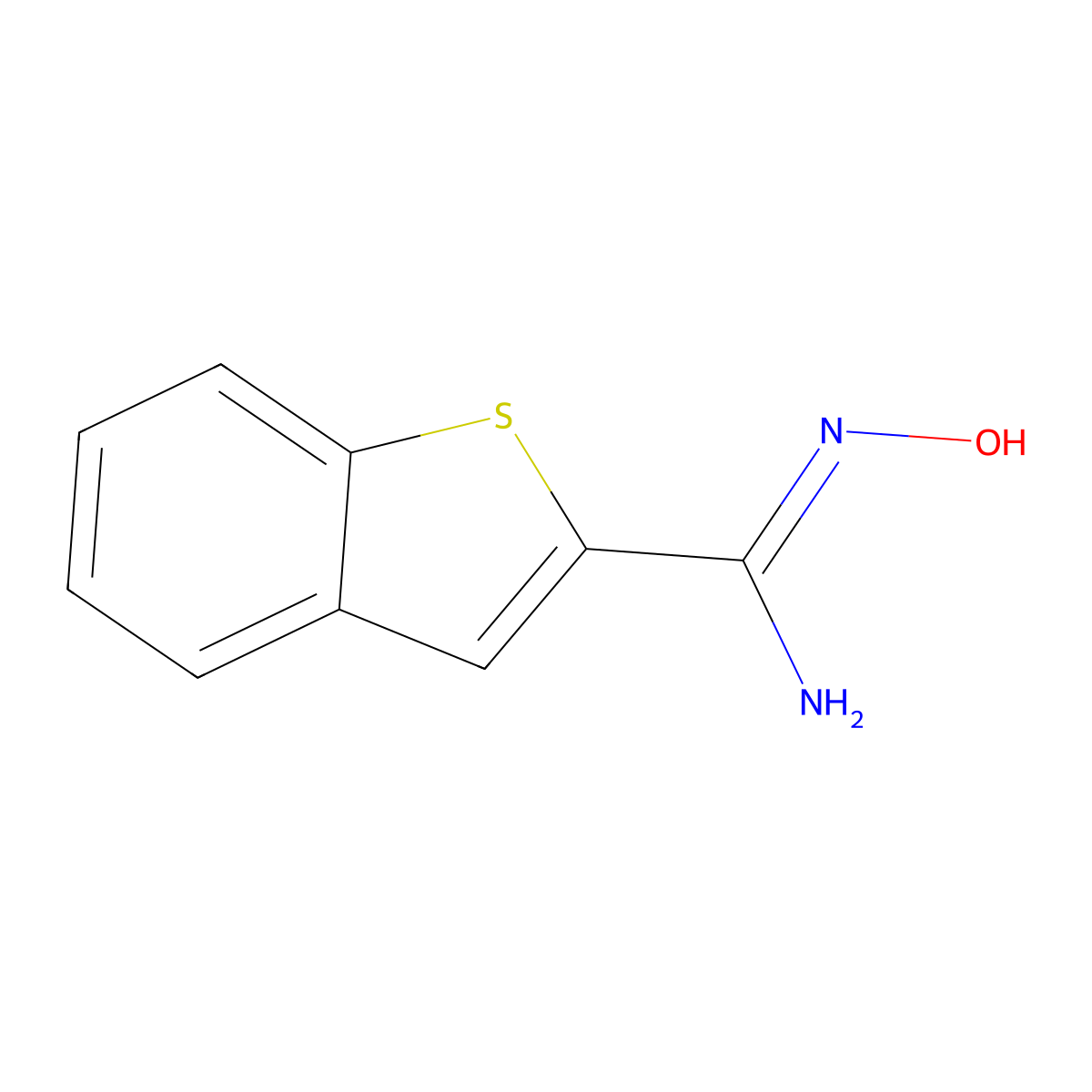 Benzo[b]thiophene-2-carboximidamide, N-hydroxy- molecular structure, CAS 337470-45-8