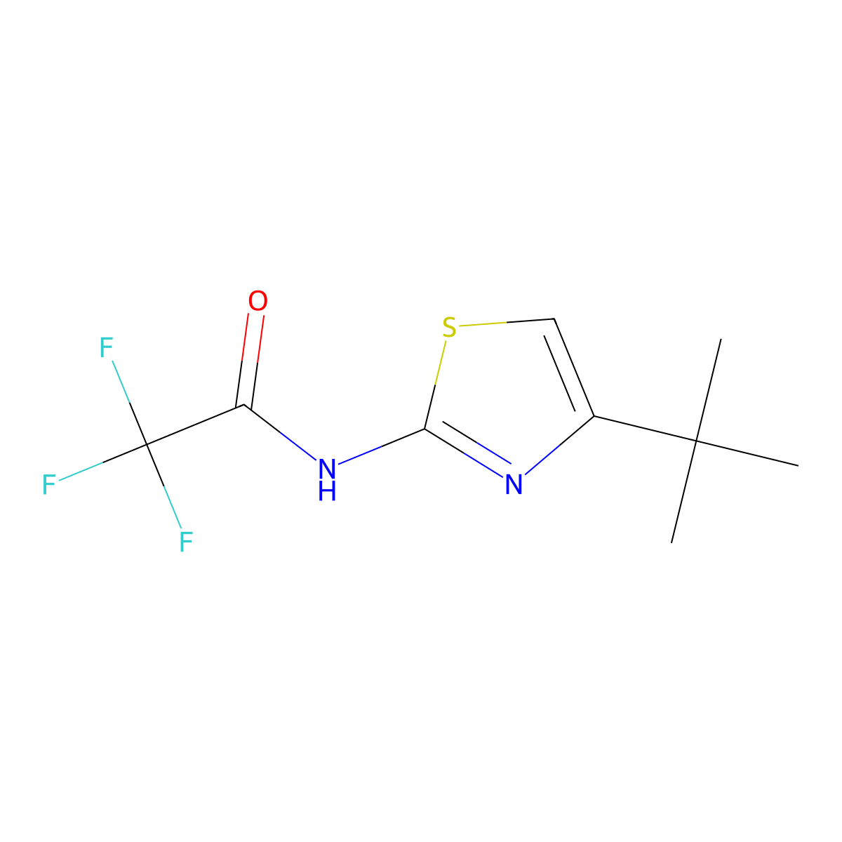 N-(4-tert-butyl-1,3-thiazol-2-yl)-2,2,2-trifluoroacetamide molecular structure, CAS 337471-33-7